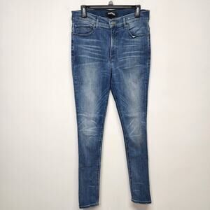 Express High Waist Skinny Jeans Size 12L Tall 30x32 Whiskering Stretch Jegging